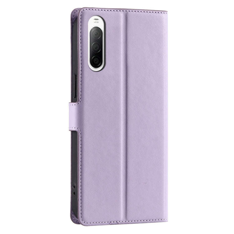 For Sony Xperia 10 III Voltage Ultra-thin Dot Leather Phone Case(Purple)