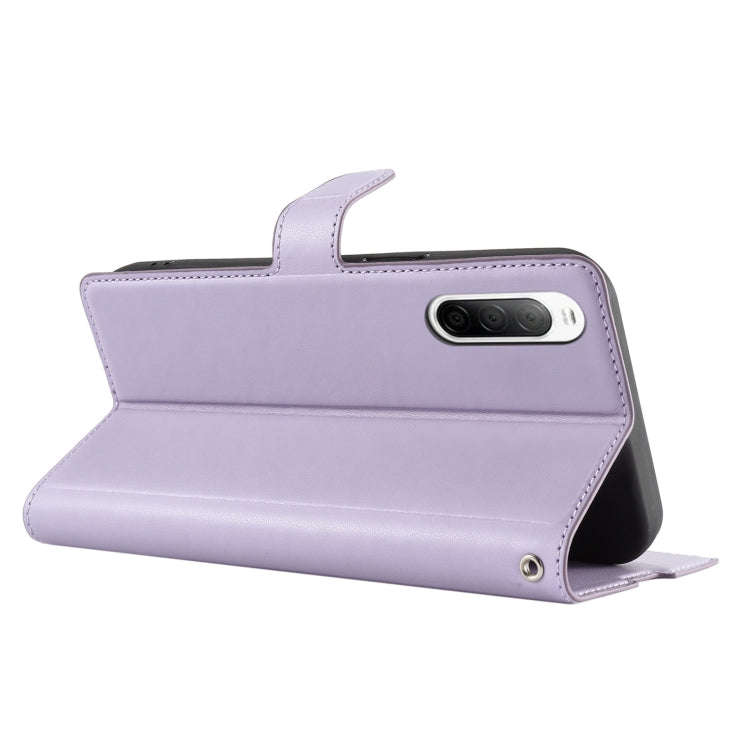 For Sony Xperia 10 III Voltage Ultra-thin Dot Leather Phone Case(Purple)