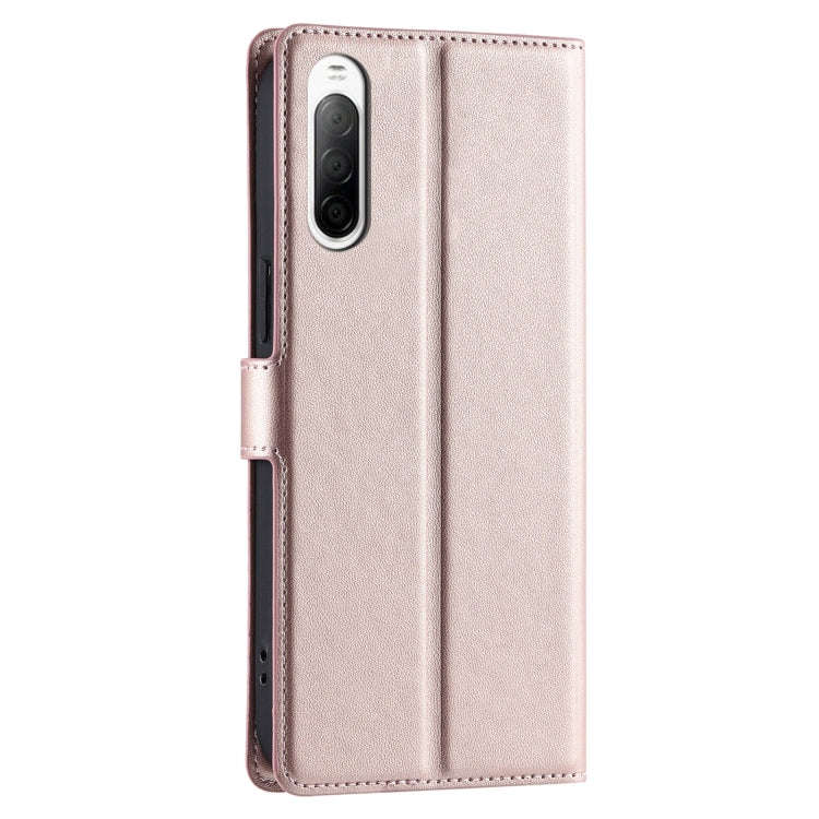 For Sony Xperia 10 III Voltage Ultra-thin Dot Leather Phone Case(Rose Gold)