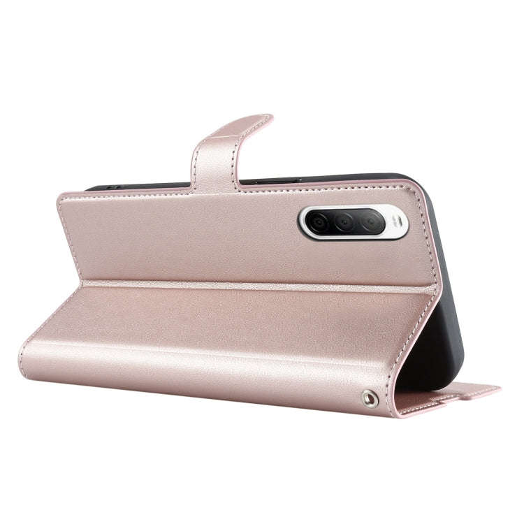 For Sony Xperia 10 III Voltage Ultra-thin Dot Leather Phone Case(Rose Gold)