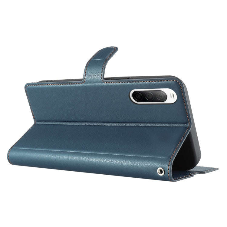 For Sony Xperia 10 IV Voltage Ultra-thin Dot Leather Phone Case(Blue)