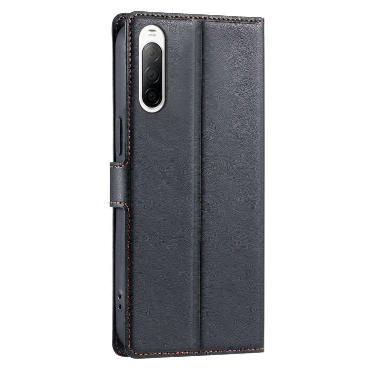 For Sony Xperia 10 V Voltage Ultra-thin Dot Leather Phone Case(Black)