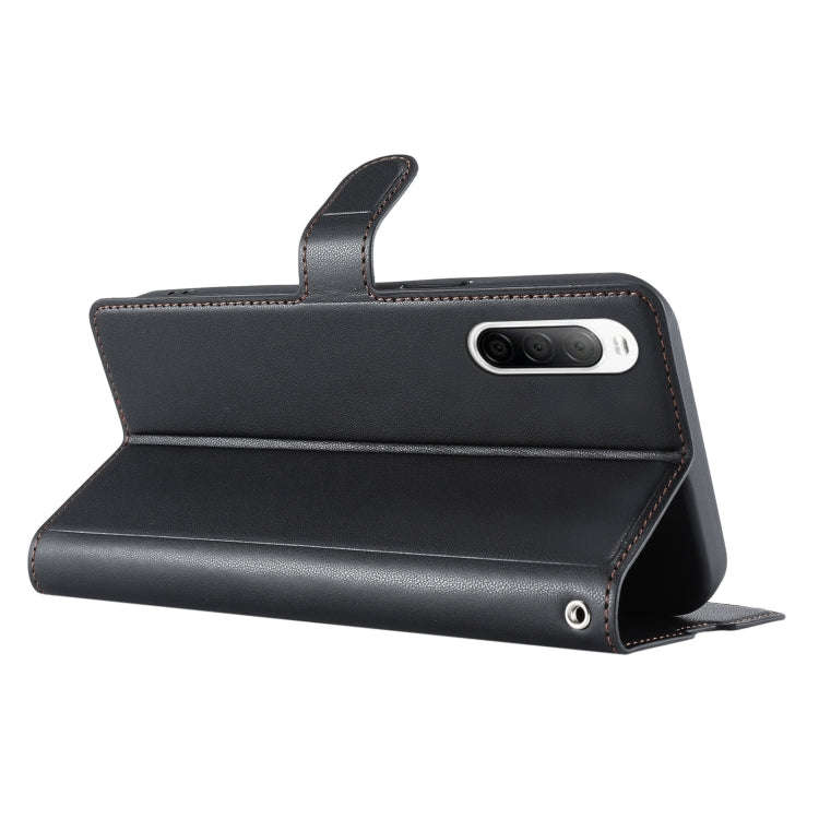 For Sony Xperia 10 V Voltage Ultra-thin Dot Leather Phone Case(Black)