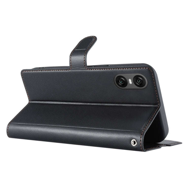 For Sony Xperia 10 VI Voltage Ultra-thin Dot Leather Phone Case(Black)