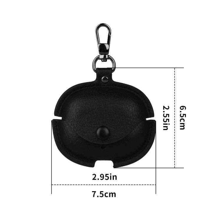 For Realme Buds Air 5 Pro Leather Earphone Protective Case with Hook(Dark Brown)