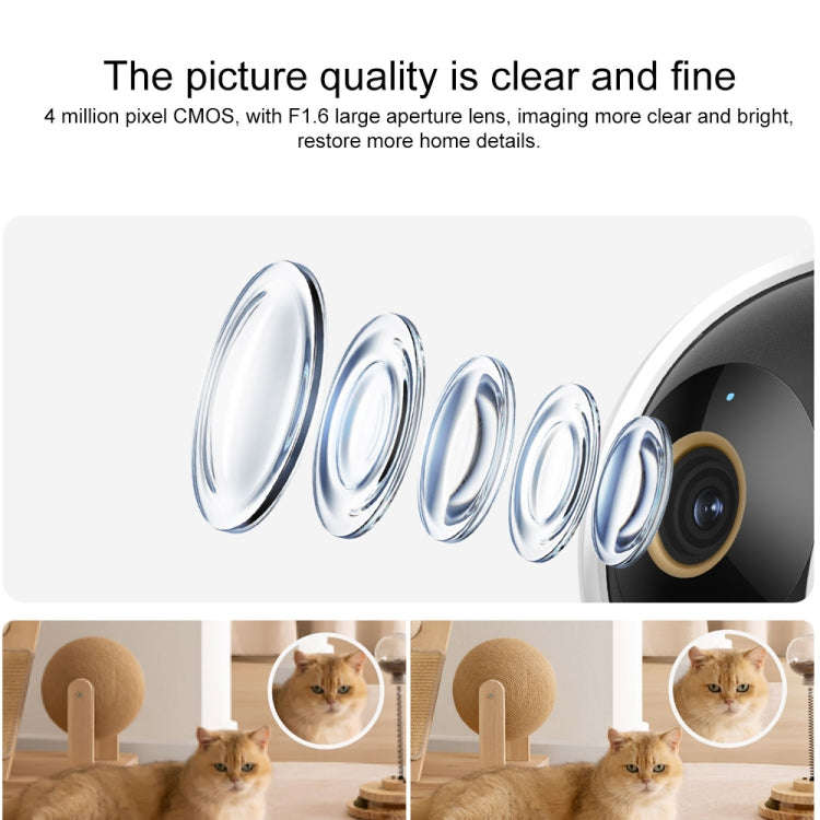 Original Xiaomi Smart Camera C500 Dual Lens Edition 4MP Support AI Detection, US Plug(White)