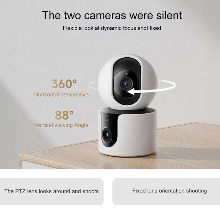 Original Xiaomi Smart Camera C300 Dual Lens Edition 3MP Support AI Detection, US Plug(White)