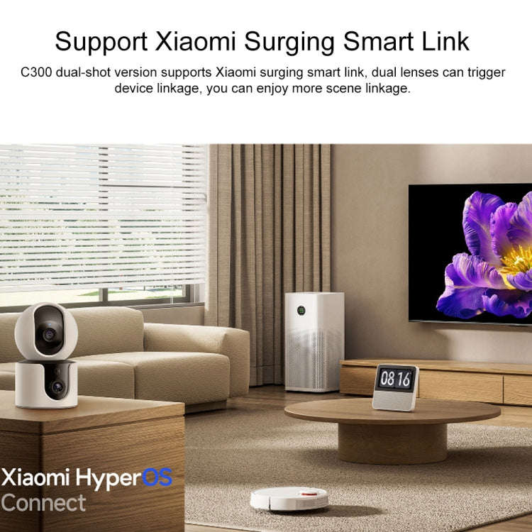 Original Xiaomi Smart Camera C300 Dual Lens Edition 3MP Support AI Detection, US Plug(White)