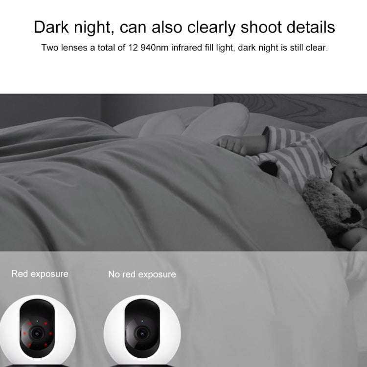 Original Xiaomi Smart Camera C300 Dual Lens Edition 3MP Support AI Detection, US Plug(White)