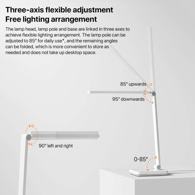 Original Xiaomi Mijia LED Desk Lamp 2 Lite Anti Blue-ray Three Levels Brightness, US Plug(White)