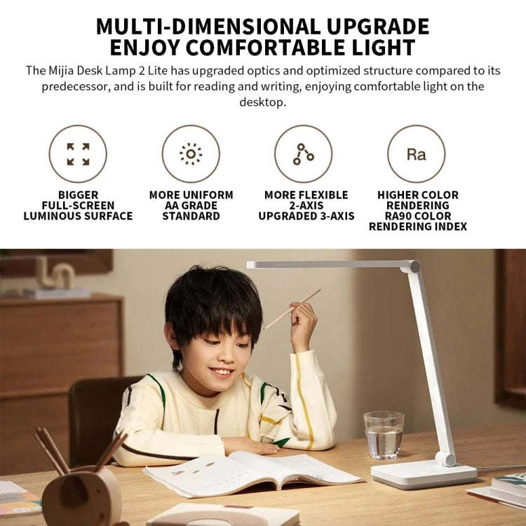 Original Xiaomi Mijia LED Desk Lamp 2 Lite Anti Blue-ray Three Levels Brightness, US Plug(White)