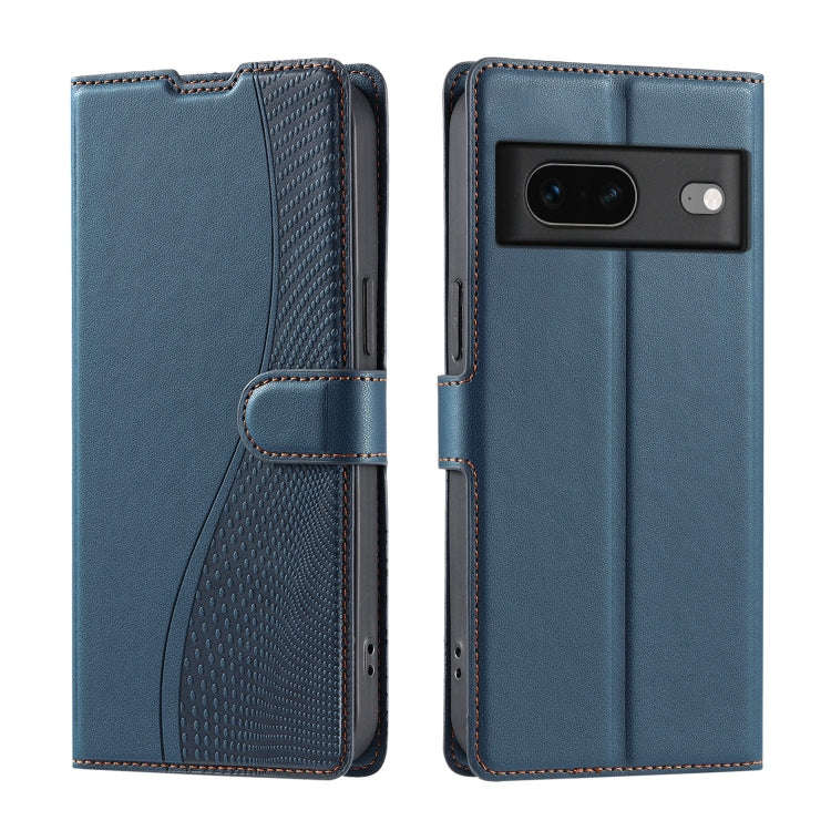 For Google Pixel 7 Voltage Ultra-thin Dot Leather Phone Case(Blue)