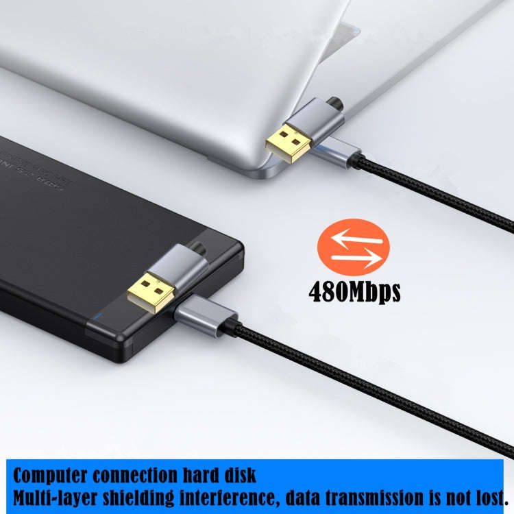 USB2.0 Male to Male Extension Data Charging Cable, Length:0.3m