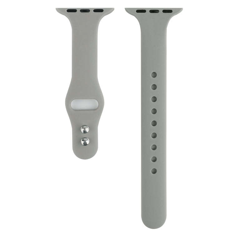 For Apple Watch 5 & 4 44mm / 3 & 2 & 1 42mm Thin Silicone Double Buckle Watch Band(Brick Blue)