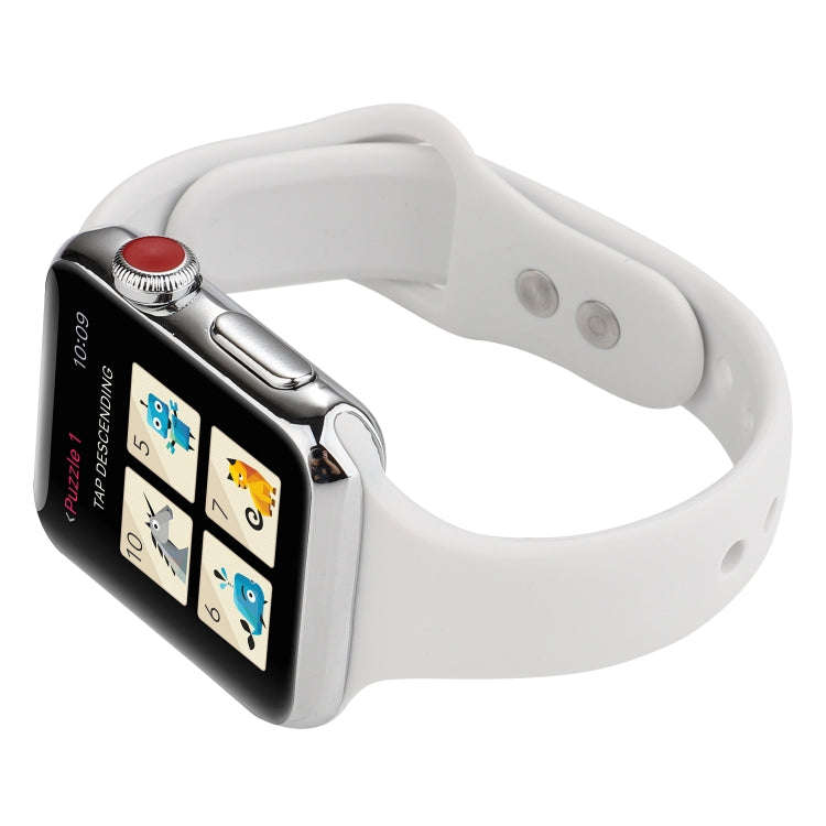 For Apple Watch 5 & 4 44mm / 3 & 2 & 1 42mm Thin Silicone Double Buckle Watch Band(Porcelain)