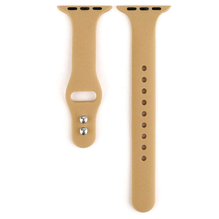 For Apple Watch Series 8&7 41mm / SE 2&6&SE&5&4 40mm / 3&2&1 38mm Thin Silicone Double Buckle Wat...