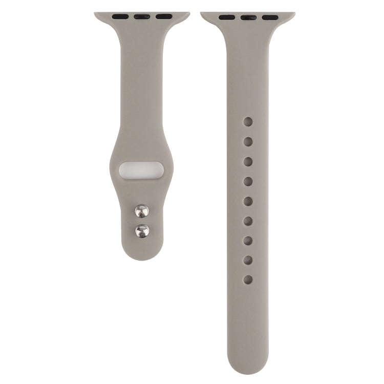 For Apple Watch Series 7 41mm / 6 & SE & 5 & 4 40mm / 3 & 2 & 1 38mm Thin Silicone Double Buckle ...
