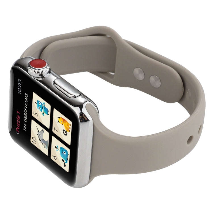 For Apple Watch Series 7 41mm / 6 & SE & 5 & 4 40mm / 3 & 2 & 1 38mm Thin Silicone Double Buckle ...