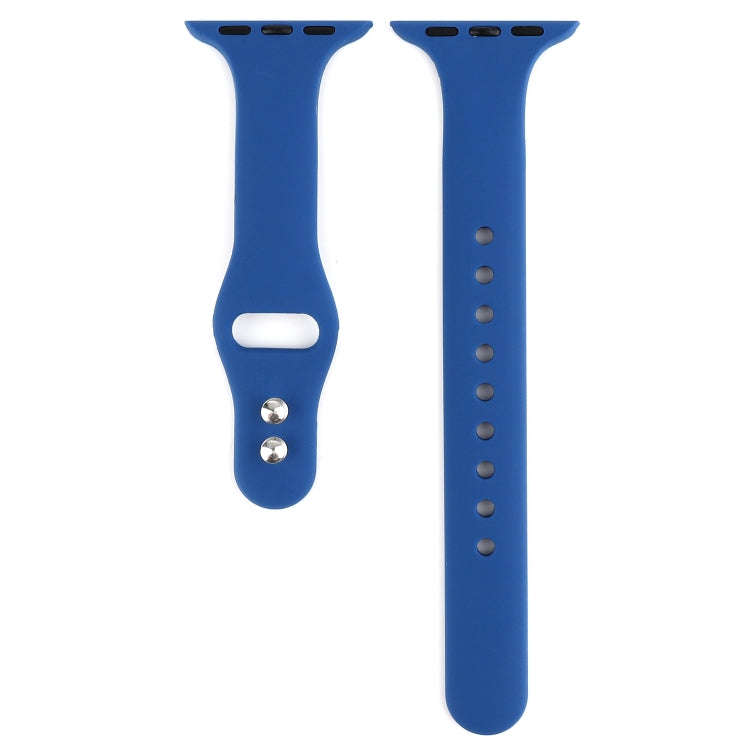 For Apple Watch Series 8&7 41mm / SE 2&6&SE&5&4 40mm / 3&2&1 38mm Thin Silicone Double Buckle Wat...