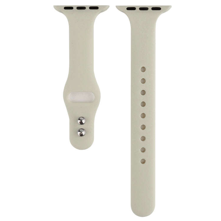 For Apple Watch Series 7 41mm / 6 & SE & 5 & 4 40mm / 3 & 2 & 1 38mm Thin Silicone Double Buckle ...