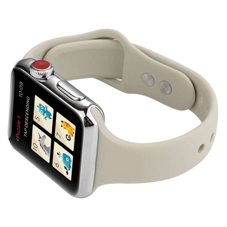 For Apple Watch Series 7 41mm / 6 & SE & 5 & 4 40mm / 3 & 2 & 1 38mm Thin Silicone Double Buckle ...