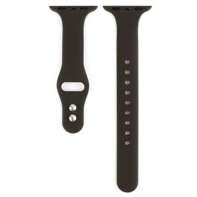 For Apple Watch Series 8&7 41mm / SE 2&6&SE&5&4 40mm / 3&2&1 38mm Thin Silicone Double Buckle Wat...