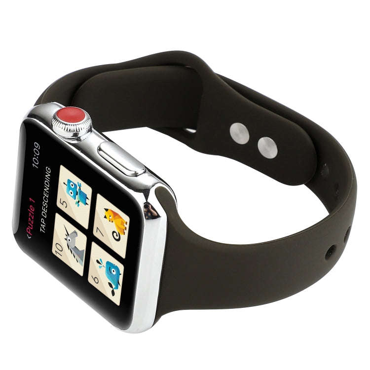 For Apple Watch Series 8&7 41mm / SE 2&6&SE&5&4 40mm / 3&2&1 38mm Thin Silicone Double Buckle Wat...