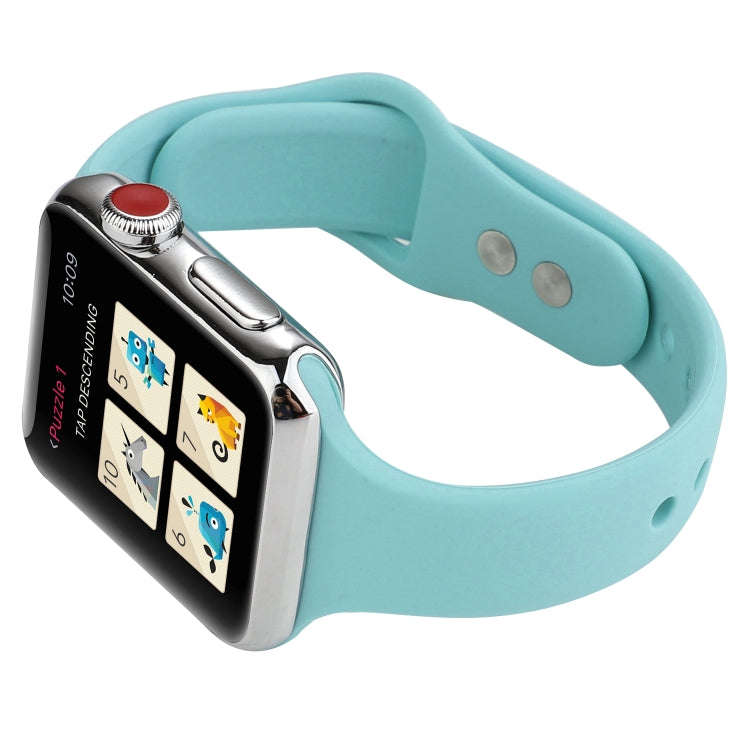 For Apple Watch Series 7 41mm / 6 & SE & 5 & 4 40mm / 3 & 2 & 1 38mm Thin Silicone Double Buckle ...