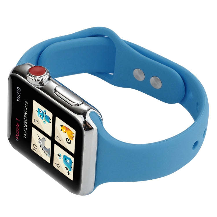 For Apple Watch Series 8&7 41mm / SE 2&6&SE&5&4 40mm / 3&2&1 38mm Thin Silicone Double Buckle Wat...
