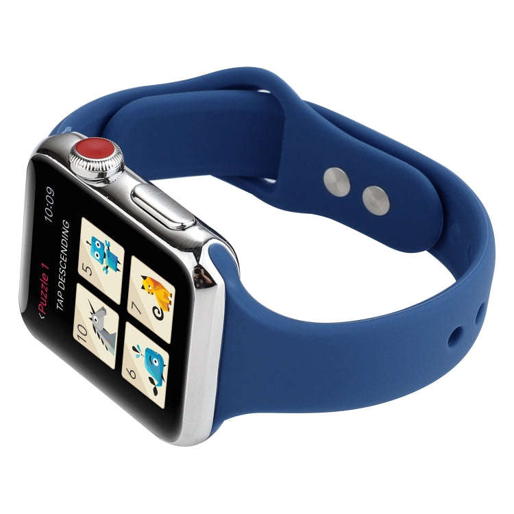 For Apple Watch Series 8&7 41mm / SE 2&6&SE&5&4 40mm / 3&2&1 38mm Thin Silicone Double Buckle Wat...