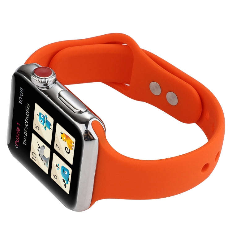 For Apple Watch Series 8&7 41mm / SE 2&6&SE&5&4 40mm / 3&2&1 38mm Thin Silicone Double Buckle Wat...