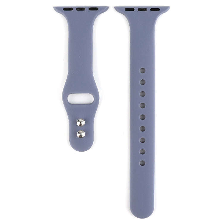 For Apple Watch Series 8&7 41mm / SE 2&6&SE&5&4 40mm / 3&2&1 38mm Thin Silicone Double Buckle Wat...