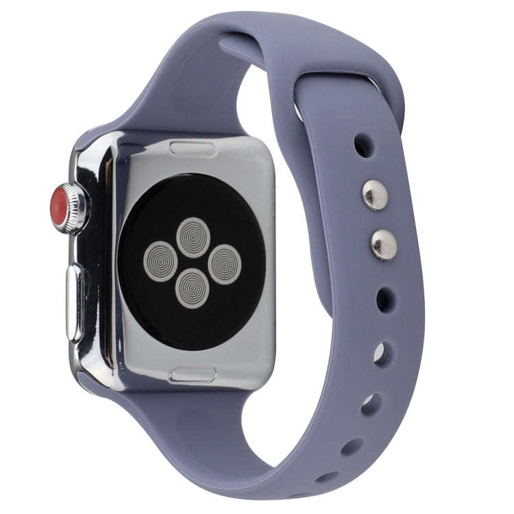For Apple Watch Series 8&7 41mm / SE 2&6&SE&5&4 40mm / 3&2&1 38mm Thin Silicone Double Buckle Wat...