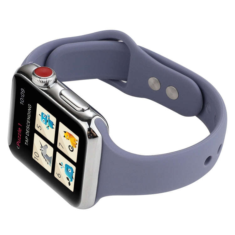 For Apple Watch Series 8&7 41mm / SE 2&6&SE&5&4 40mm / 3&2&1 38mm Thin Silicone Double Buckle Wat...