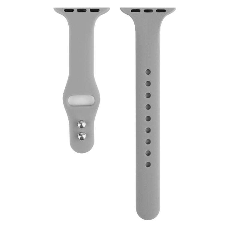 For Apple Watch Series 8&7 41mm / SE 2&6&SE&5&4 40mm / 3&2&1 38mm Thin Silicone Double Buckle Wat...