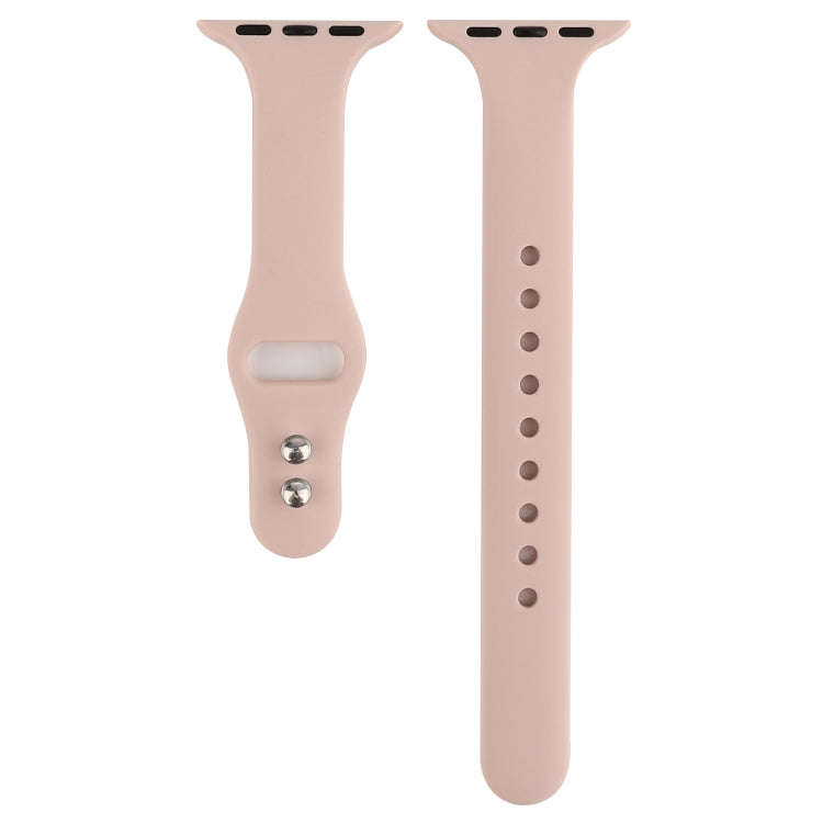 For Apple Watch Series 8&7 41mm / SE 2&6&SE&5&4 40mm / 3&2&1 38mm Thin Silicone Double Buckle Wat...
