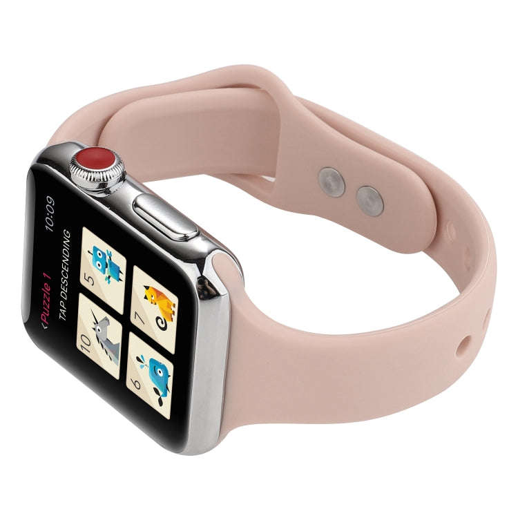 For Apple Watch Series 8&7 41mm / SE 2&6&SE&5&4 40mm / 3&2&1 38mm Thin Silicone Double Buckle Wat...