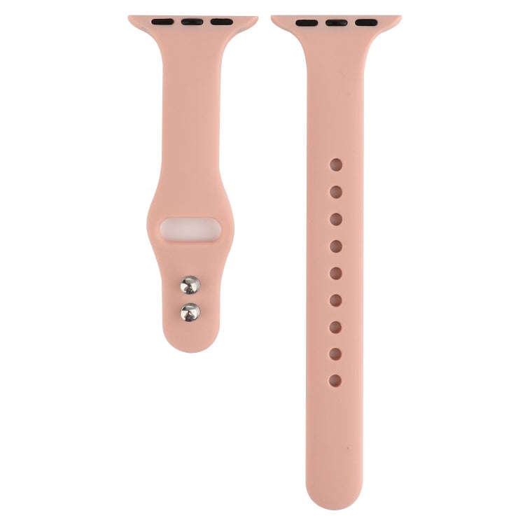 For Apple Watch Series 7 41mm / 6 & SE & 5 & 4 40mm / 3 & 2 & 1 38mm Thin Silicone Double Buckle ...
