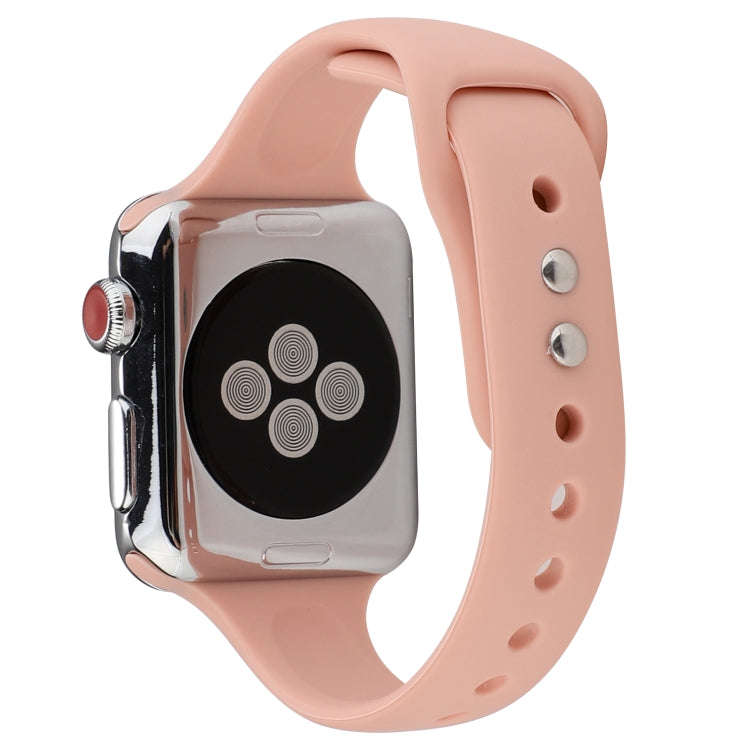 For Apple Watch Series 7 41mm / 6 & SE & 5 & 4 40mm / 3 & 2 & 1 38mm Thin Silicone Double Buckle ...