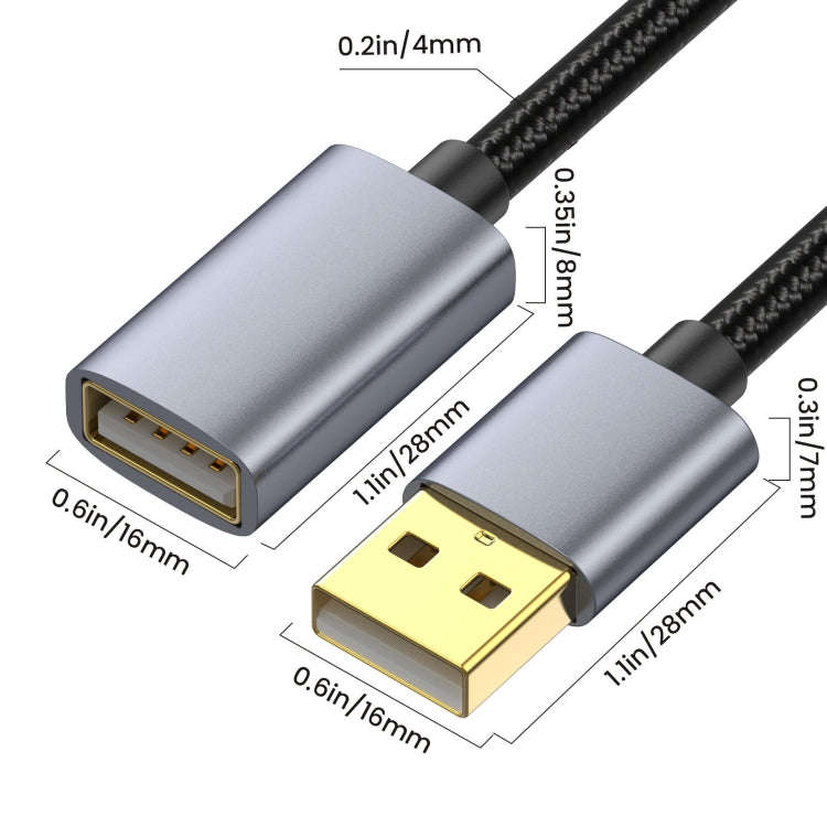 USB2.0 A Male to A Female Extension Data Charging Cable, Length:1.8m