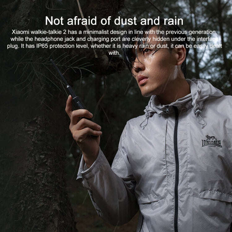 Original Xiaomi IP65 Waterproof UV Dual Band Walkie Talkie 2(Black)
