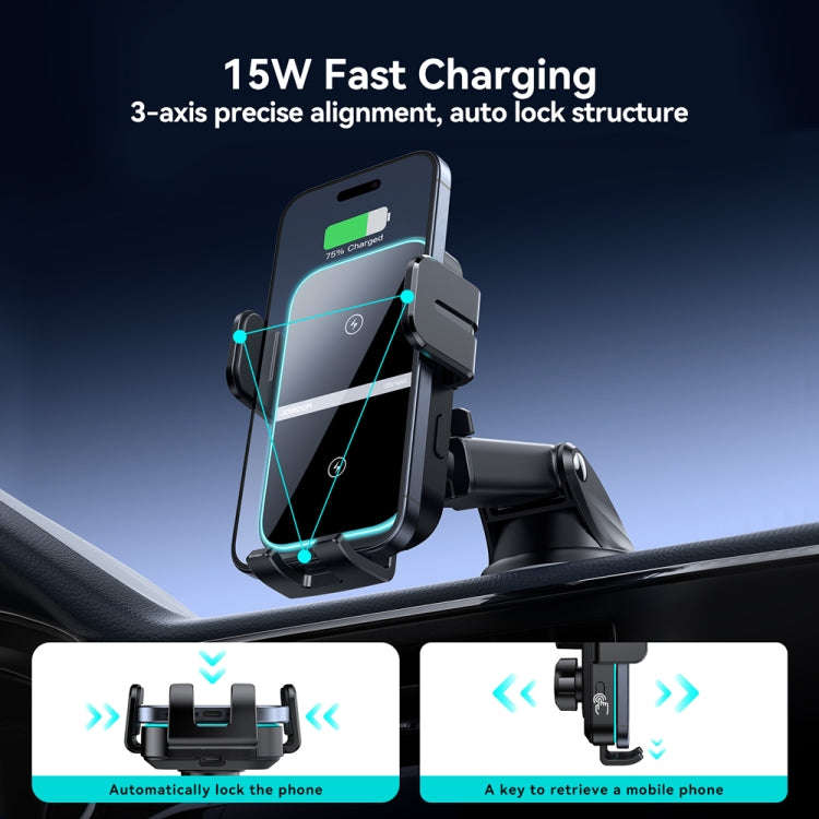 JOYROOM JR-ZS246S Car Instrument Platform Wireless Charger Phone Holder(Black)