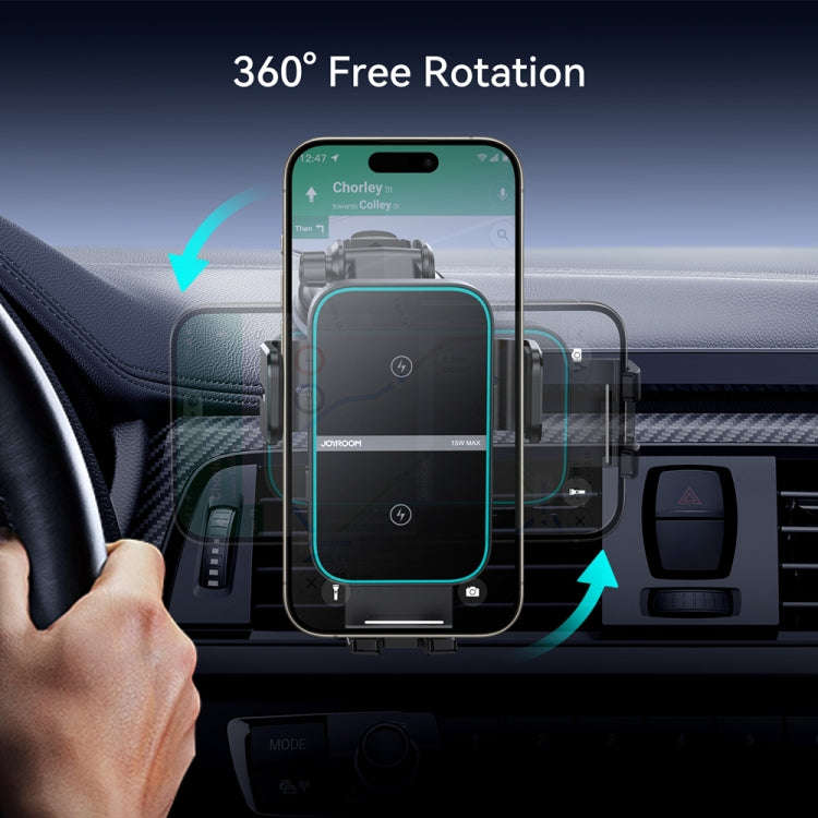 JOYROOM JR-ZS246S Car Instrument Platform Wireless Charger Phone Holder(Black)