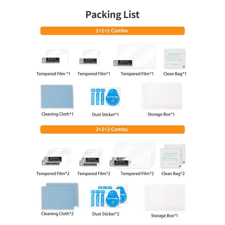 For GoPro HERO13 Black Sunnylife 3 in 1 Lens Protector Front and Rear Screen Tempered Glass Films...