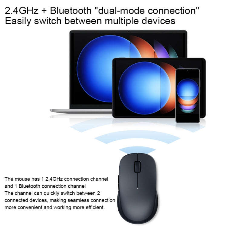 Original Xiaomi XMSMSB01YM 1200DPI Bluetooth Dual Mode Wireless Mouse 2(Black)