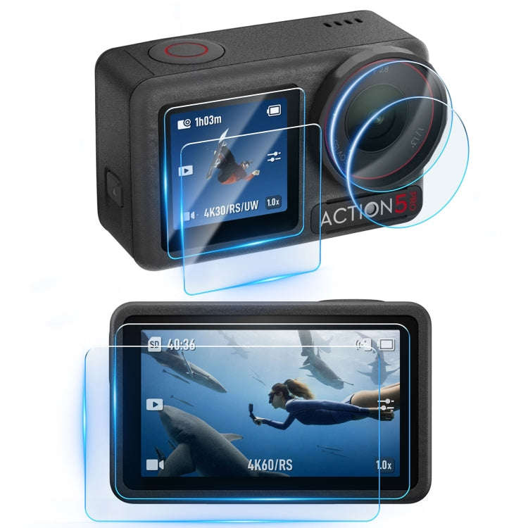 For DJI Osmo Action 5 Pro STARTRC 3 in 1 Lens Protector Front and Rear Screen Tempered Glass Film...