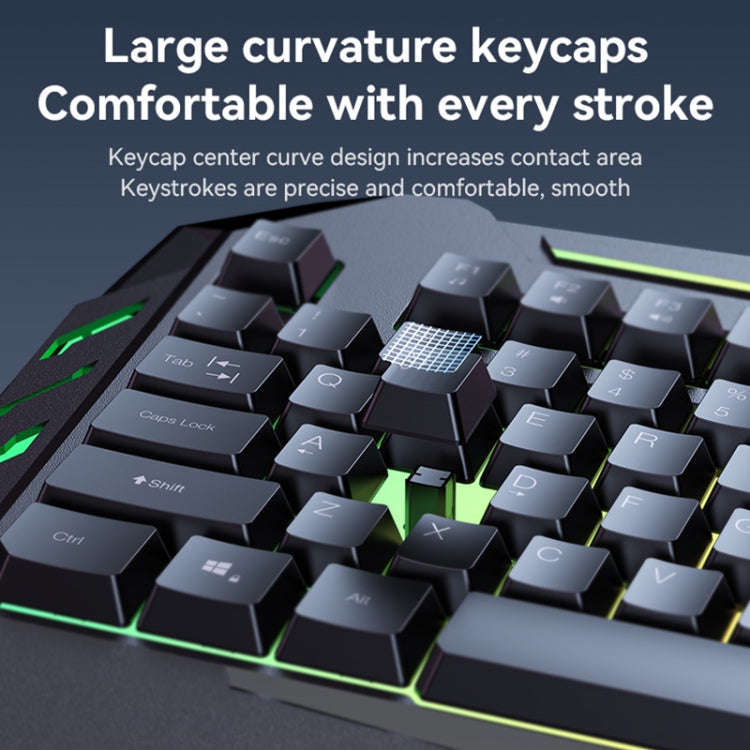 Yesido KB21 104-key 1.5m USB Wired Keyboard with Breathing Light(Black)