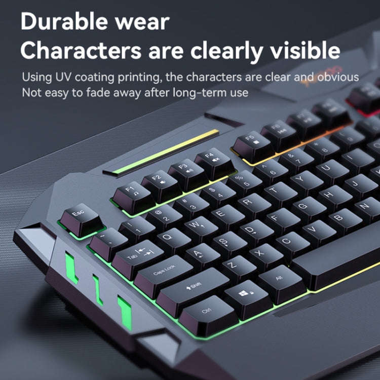 Yesido KB21 104-key 1.5m USB Wired Keyboard with Breathing Light(Black)