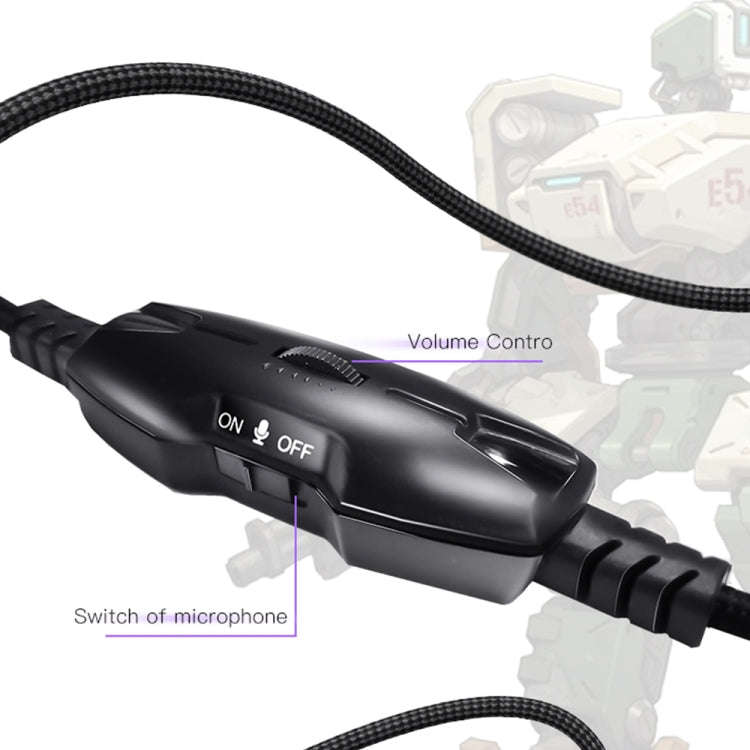 Yesido EK01 Head-mounted RGB Gaming Wired Earphone with Microphone(Black)