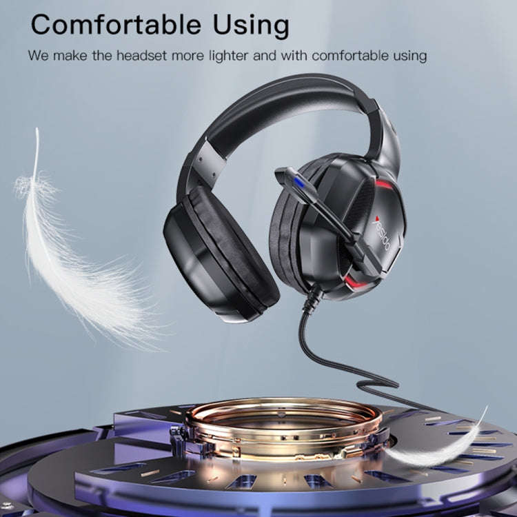 Yesido EK01 Head-mounted RGB Gaming Wired Earphone with Microphone(Black)